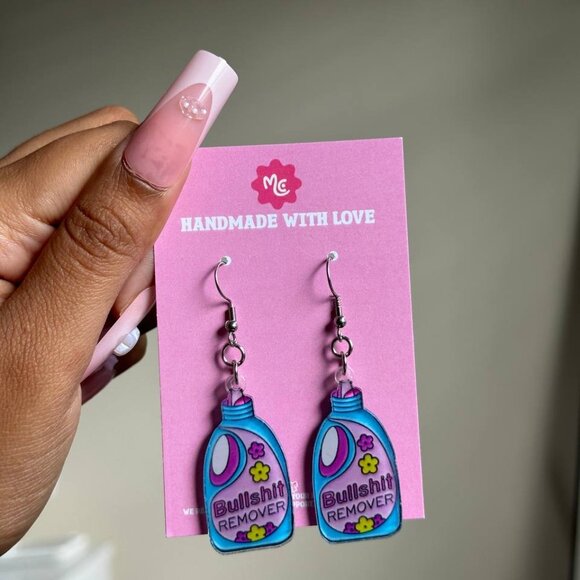 Bullshit Remover Earrings | Cute Funny Statement Jewelry - Picture 4 of 4